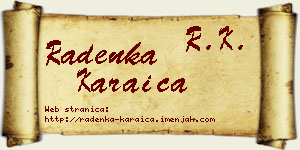 Radenka Karaica vizit kartica